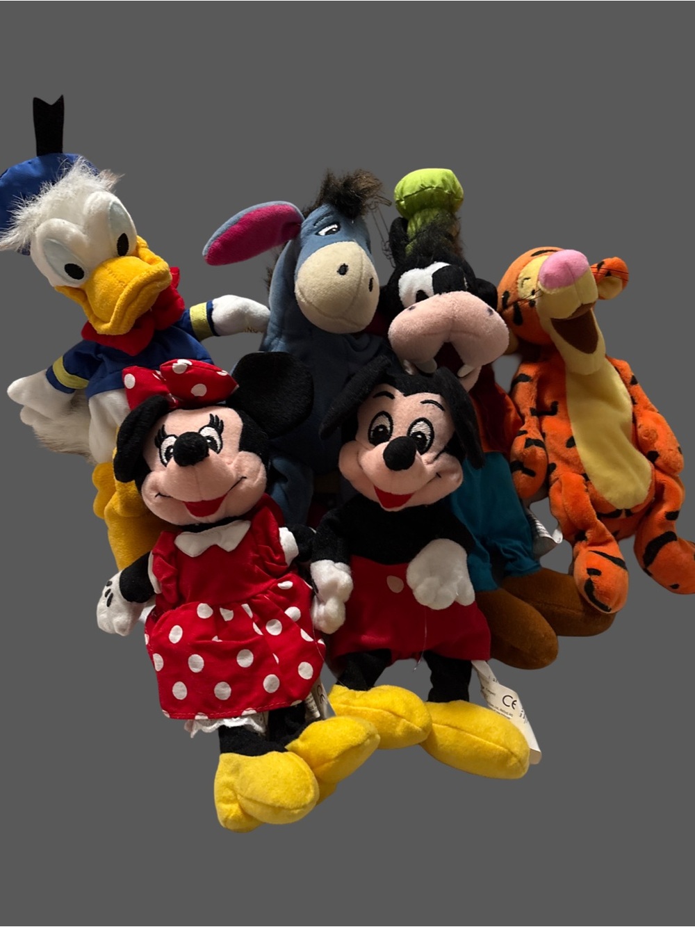 Vintage Disney Mini Bean Bag Plush Lot - Fab Five & Winnie the Pooh Characters